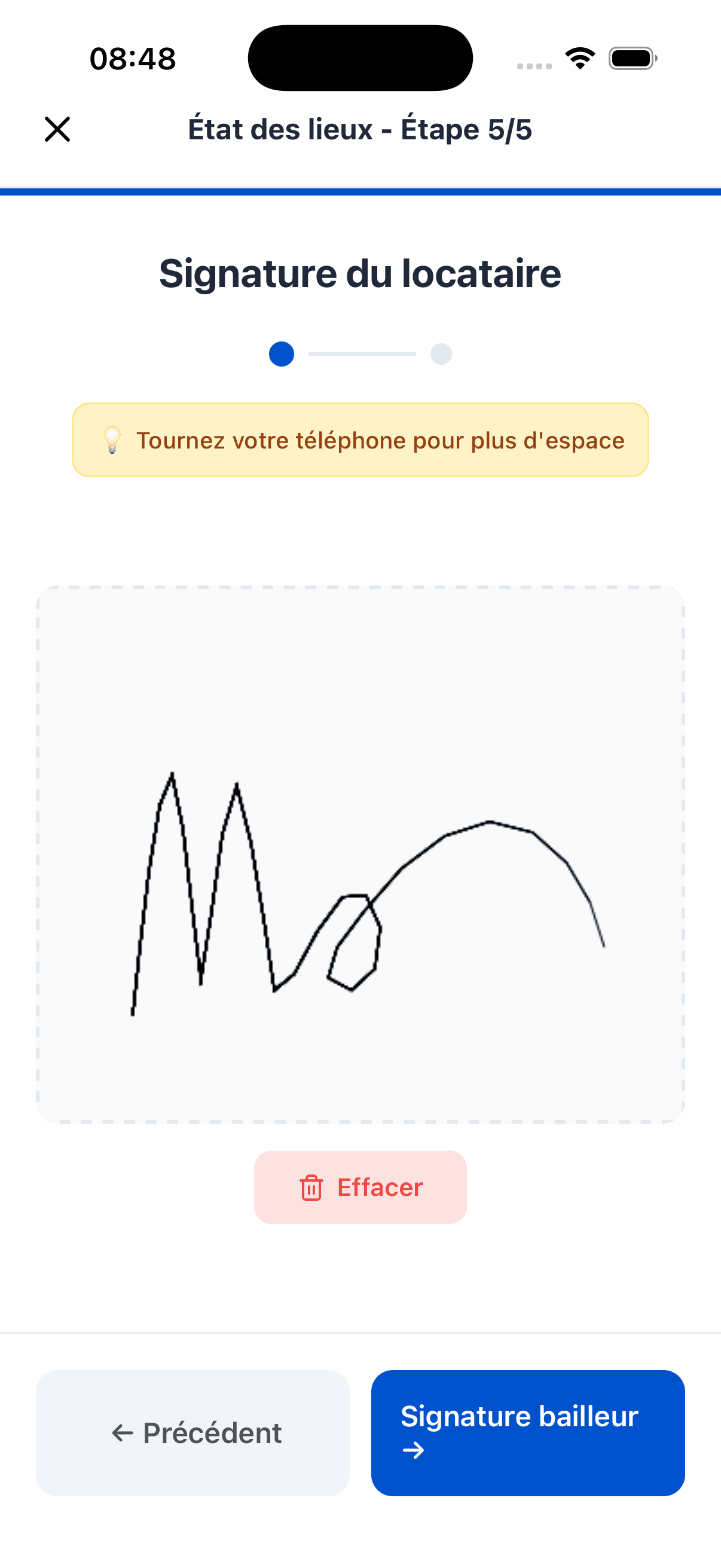 Étape 5 — signature