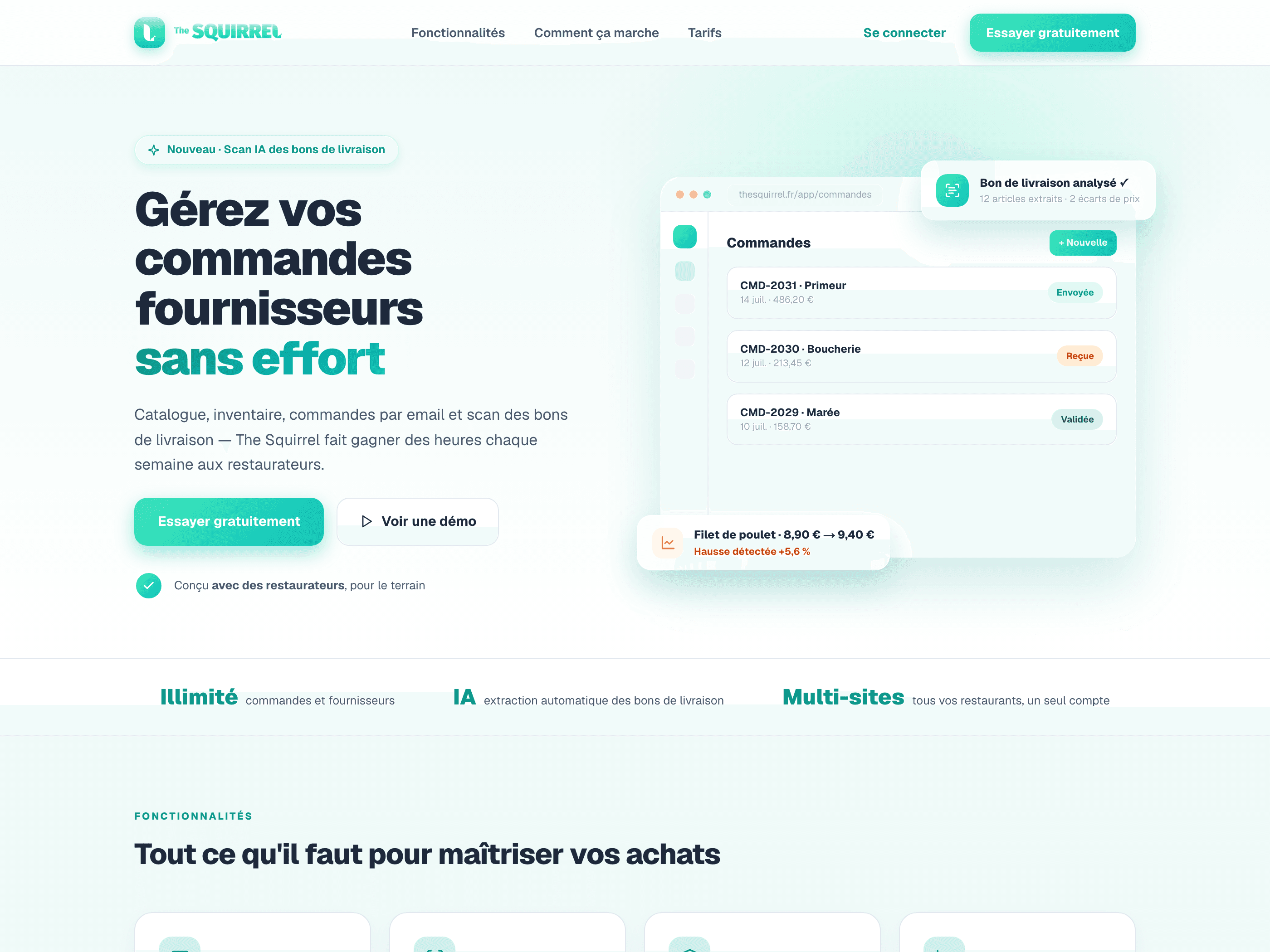 Site vitrine The Squirrel — page d'accueil